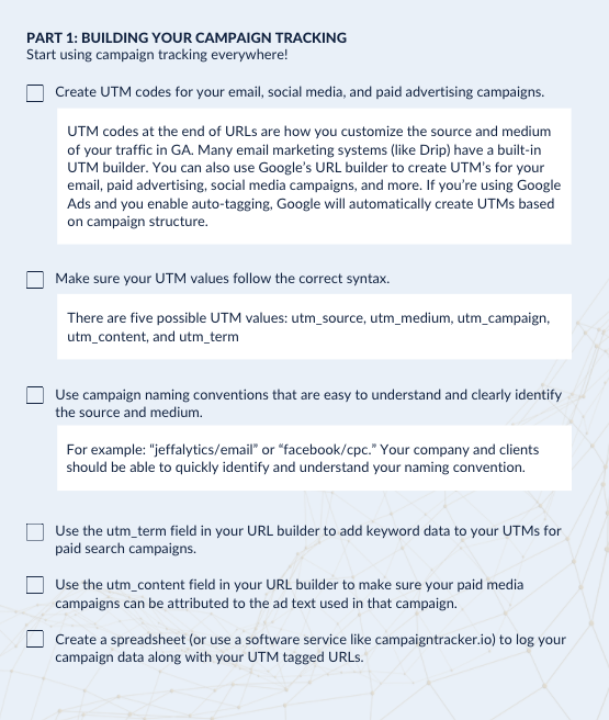 Campaign Tracking Checklist