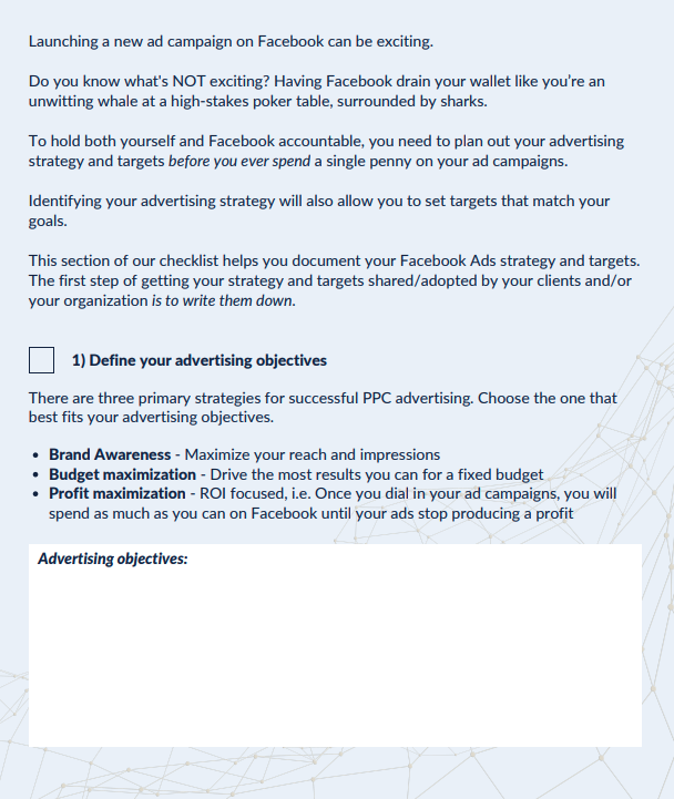 FB Ads Checklist